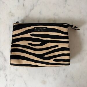 Kate Spade Black and Tan Zebra Pouch Make Up Bag